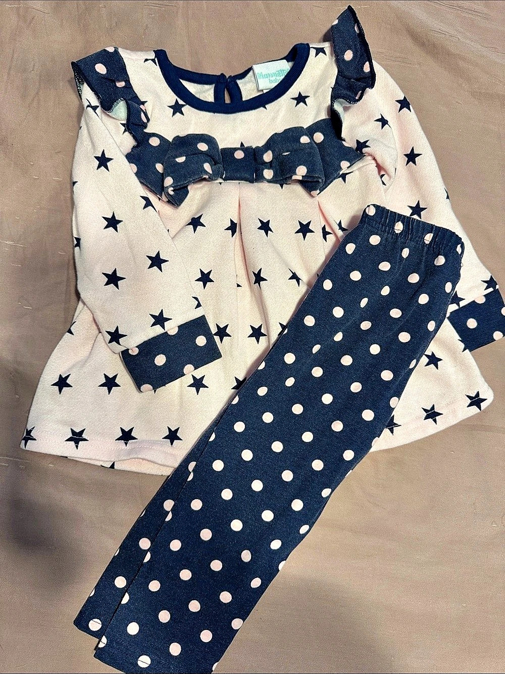 Nanette Baby Girls 24 Months Star & Polka Dot Matching Set